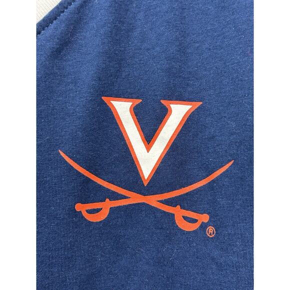 Virginia Cavaliers Shirt Womens Small Blue Spellout V neck ACC Graphic Blue NEW - Picture 7 of 8